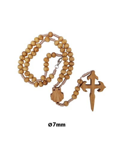 Rosario Madera Tipo Olivo 8Mm Cruz...