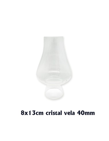 Antiviento Cristal Vela 40mm Tipo Chimenea 8x13cm Tulipa