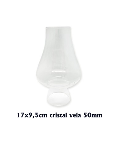 Antiviento Cristal Vela 50mm Tipo Chimenea 9. 5x17cm Tulipa