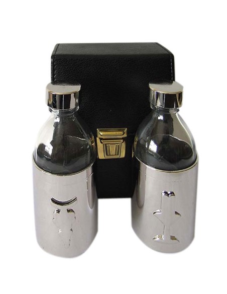 Rosario Plastico San Benito 6mm Negro Con Hilos Dorados