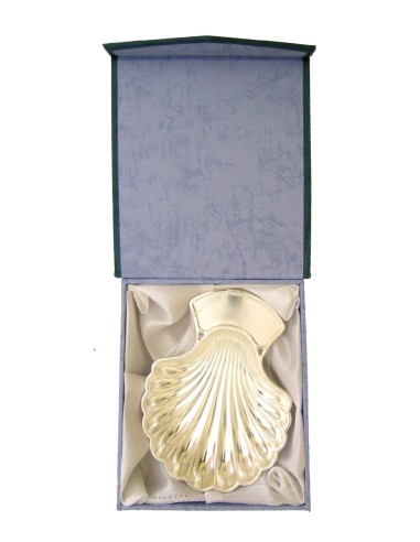 Concha Bautismo Para Grabar Metal Plateada Con Estuche