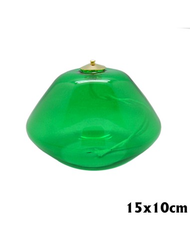 Lampara Cristal Verde 15X10cm Tipo Rombo