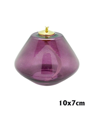 Lampara Cristal Morada 10X7cm Tipo Rombo