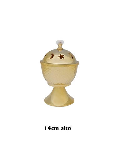 Incensario Dorado 18X10cm Base Rayad...