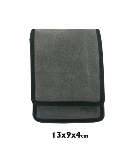 Estuche Celebracion 12. 5x9x4. 5cm Tela Gris Borde Negro