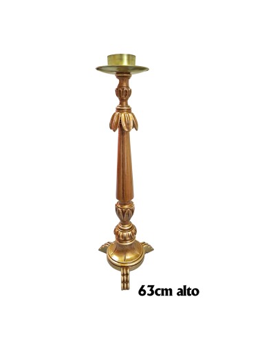 Candelabro Madera 60Cm Finos Plato Y...