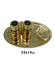 Juego Bautismo Metal Dorado...