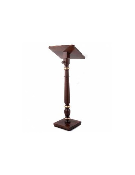 Atril Sede Madera Alto Columna Torneada Linea Oro