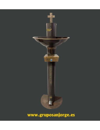 Pila Agua Bendita Con Pie Y Hucha...