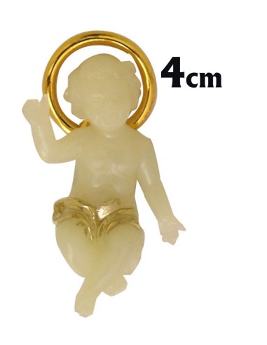 Niño Jesús Plastico 4cm Fosforo Con Corona