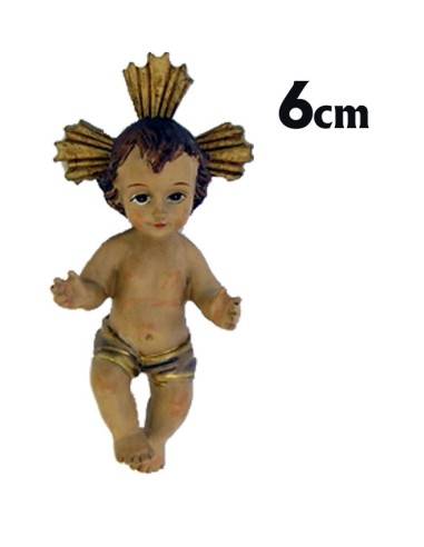 Niño Jesús Res 6cm Con Aureola