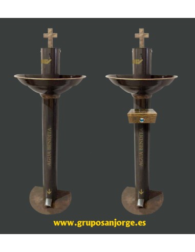 Pila Agua Bendita Con Pie Y Hucha...