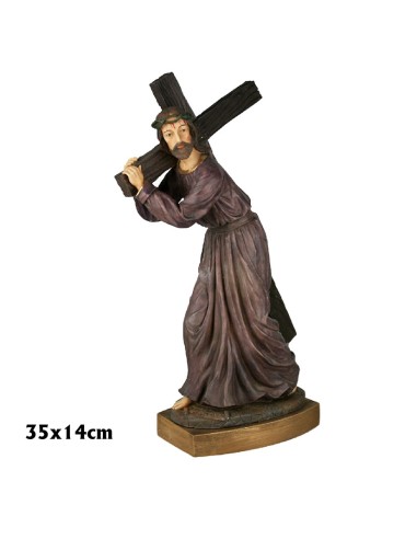 Jesus Con La Cruz A Cuestas 35x14cm Decorado