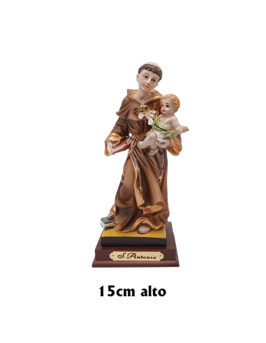 San Antonio Con Niño 15cm Res Dura Vestido Con Flecos