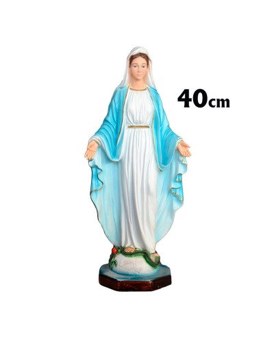 Virgen Milagrosa Res 40cm Decorada Manos Abiertas