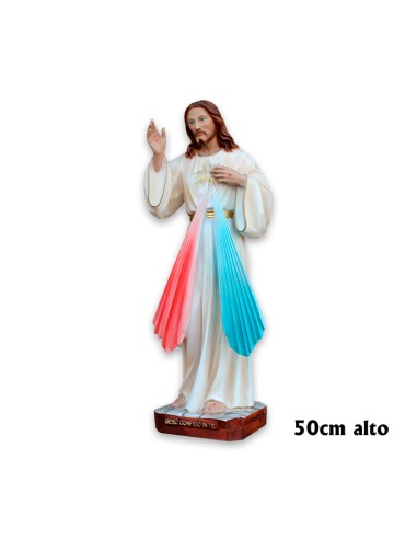 Jesús Misericordioso Res 50cm Decorado Hueco