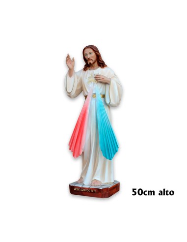 Jesus Misericordioso Res 50cm Decorado Hueco