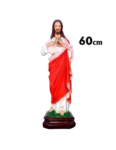 Corazon De Jesus Res 60cm Decorado Hueco