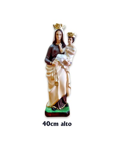 Virgen Carmen Res 40cm Decorada