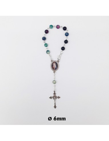 Decena Piedra Multicolor Con Mosqueton