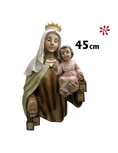 Virgen Carmen Con Niño Res 45cm Para Colgar