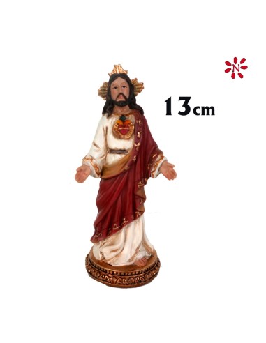 Corazon De Jesús Res 13cm Base Redonda Dorada P59