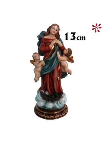 Virgen Desatanudos Res 13cm Base Redonda Dorada