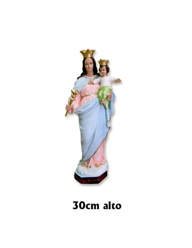 Virgen Auxiliadora Res 30cm Decorada