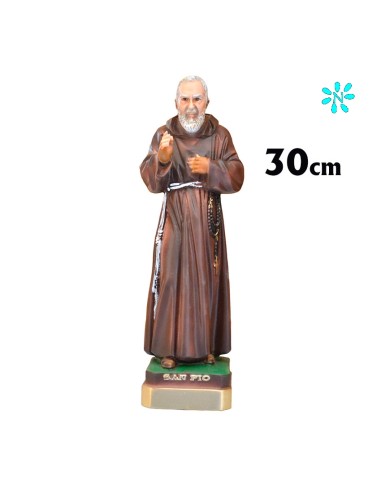 San Padre Pio Res 30cm Decorada