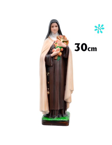 Santa Teresita De Lisieux Res 30cm Decorada