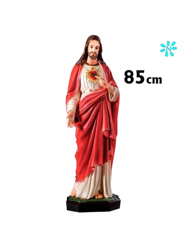 Corazon De Jesus Res 85cm Decorado Hueco