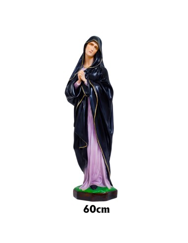 Virgen Dolorosa Manto Negro Res 60cm Decorada