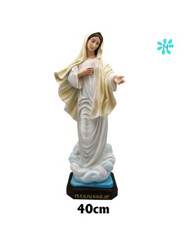 Virgen Medjugorie Res 40cm Decorado