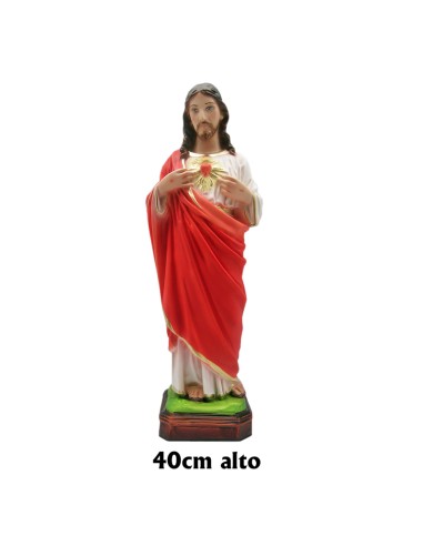 Corazon De Jesus Res 40cm Decorado Hueco