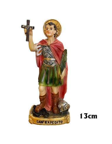 San Expedito Res 13cm Base Redonda Dorada