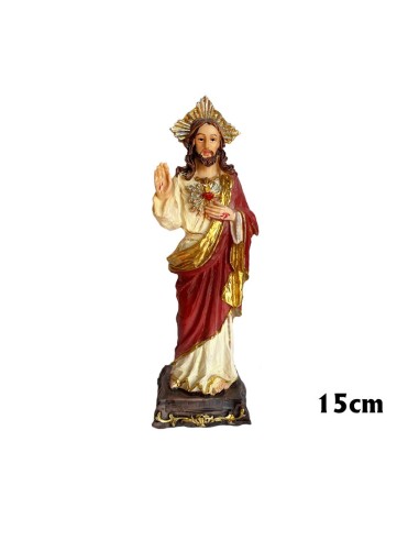 Corazon De Jesus Res 15cm Bendiciendo Con Una Mano