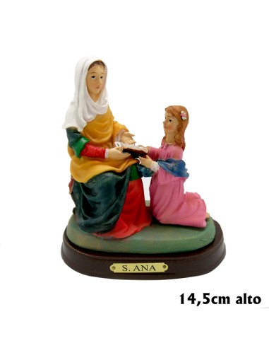 Santa Ana Con La Virgen Niña Leyendo Res 15cm