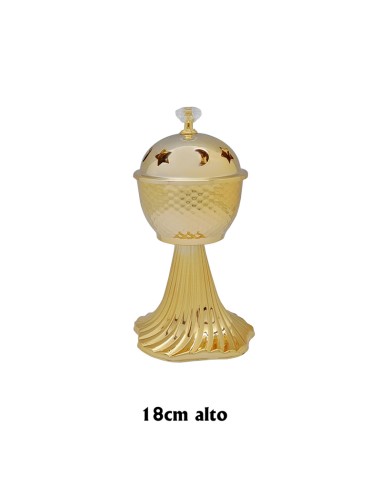 Incensario Dorado 18x10cm Base Rayad...