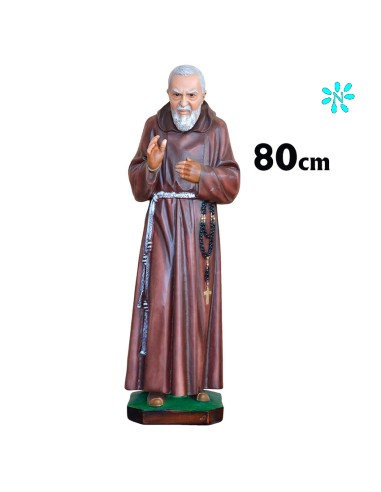 San Padre Pio Res 80Cm Decorada