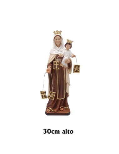 Virgen Carmen Res 30cm Decorada Hueca