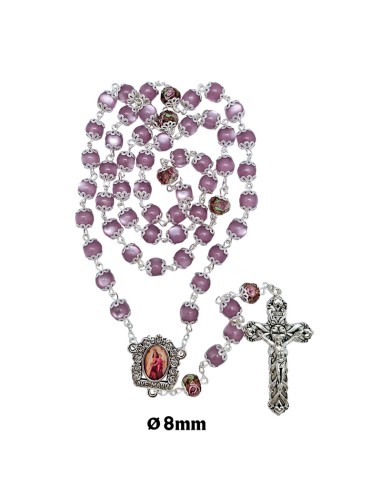 Rosario Resina Liso 8Mm Morado Paters...