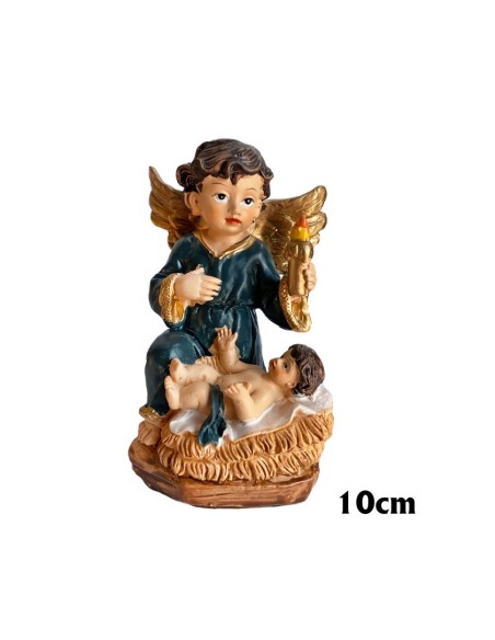 Angel Guarda Res 10Cm Manto Azul