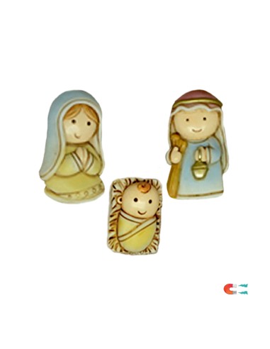 Iman Nacimiento 3 Figuras Infantiles 6cm Colores Suaves