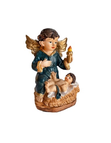 Angel Guarda Res 10Cm Manto Azul