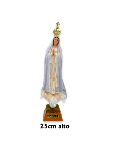 Virgen Fatima 25cm Higrometro Cambia Color Del Manto Con El Tiempo