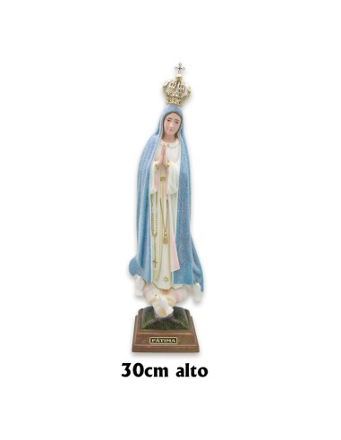 Virgen Fatima 30cm Higrometro Cambia Color Del Manto Con El Tiempo