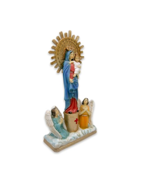 Virgen Del Pilar Res 30Cm Con Dos Angelitos P51
