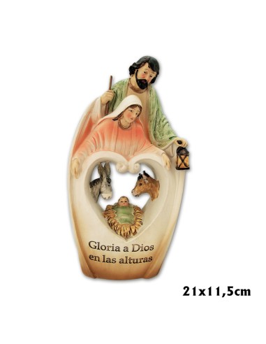 Sagrada Familia Con Texto 21x11. 5cm Gloria A Dios