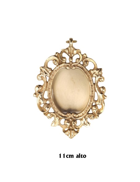 Medallon San Benito 9Cm Metal Con Esmalte Y Base Suelta En Caja