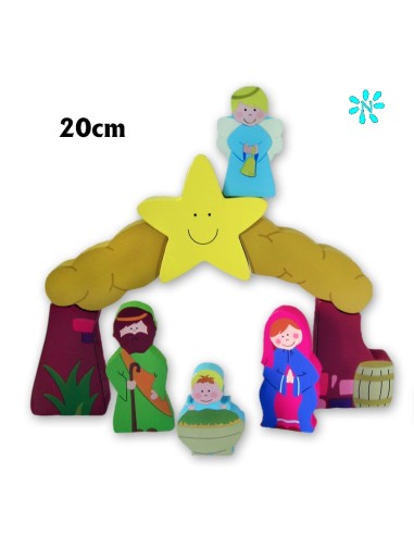 Iman Nacimiento 3 Figuras Infantiles 6cm Colores Suaves